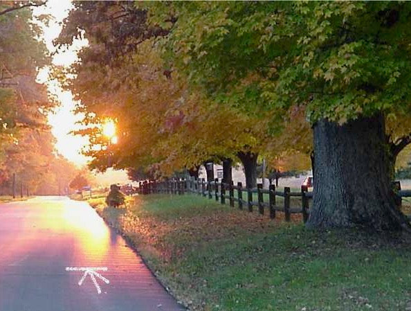 Sunset along the road outside Benchmark